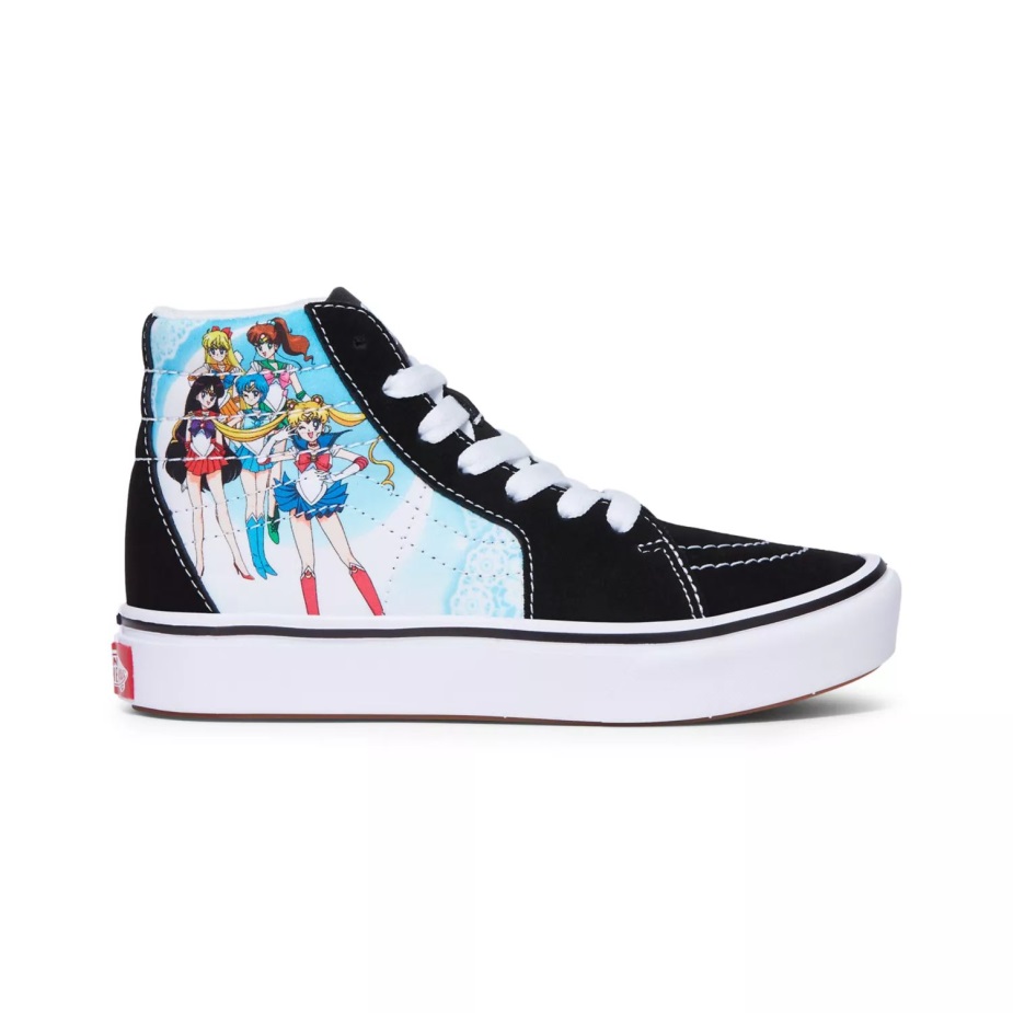 παιδικά βαν X όμορφος φύλακας Sailor Moon Comfycush Sk8-hi παπούτσια (4-8 ετών) μαύρα