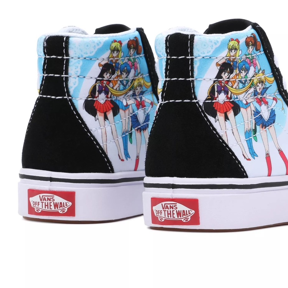 παιδικά βαν X όμορφος φύλακας Sailor Moon Comfycush Sk8-hi παπούτσια (4-8 ετών) μαύρα