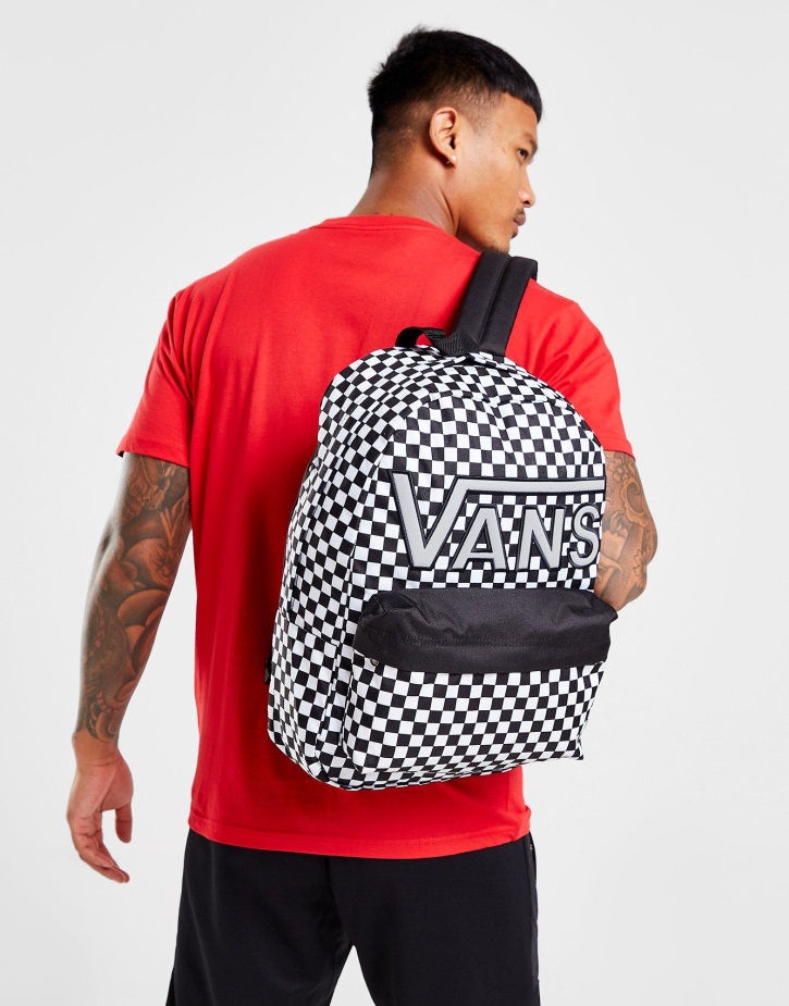 σακίδιο σκακιέρας Vans λευκό