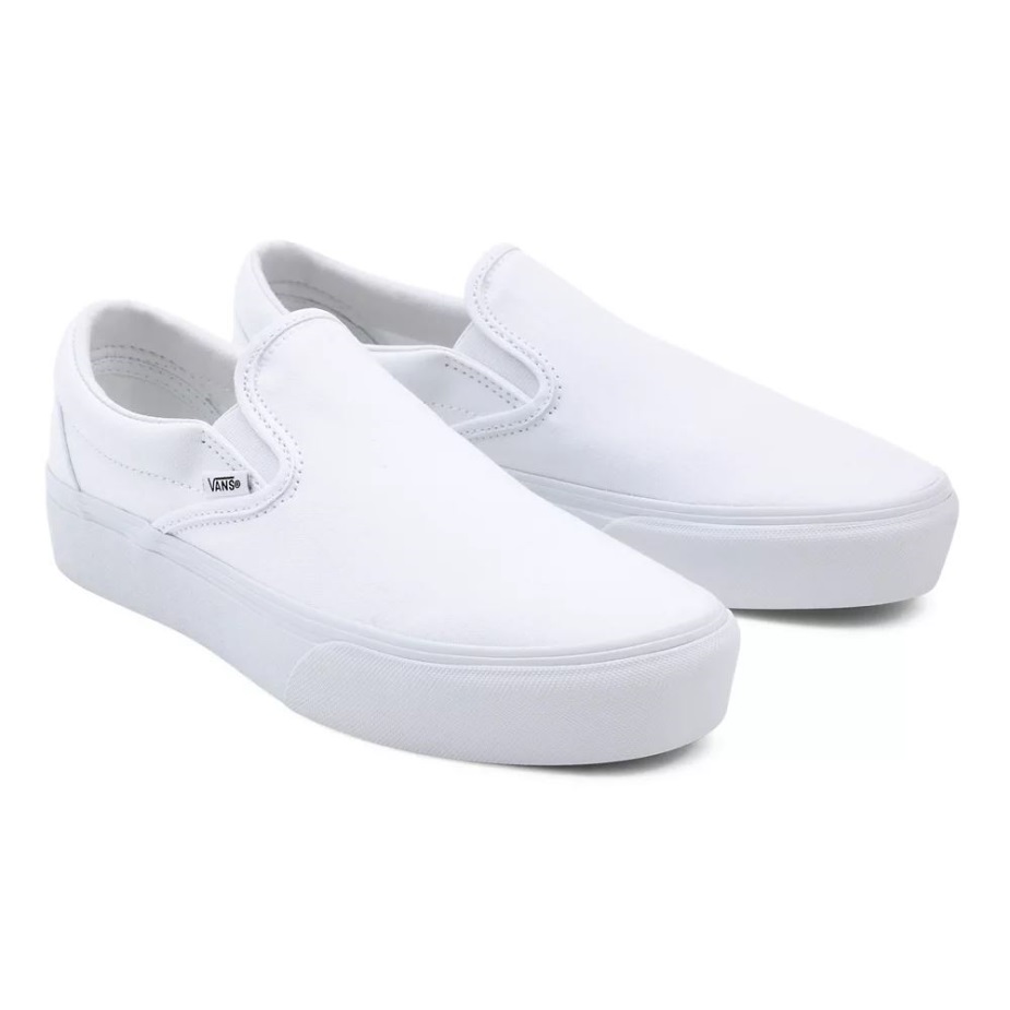 φορητά παπούτσια Slip-on πλατφόρμα λευκά