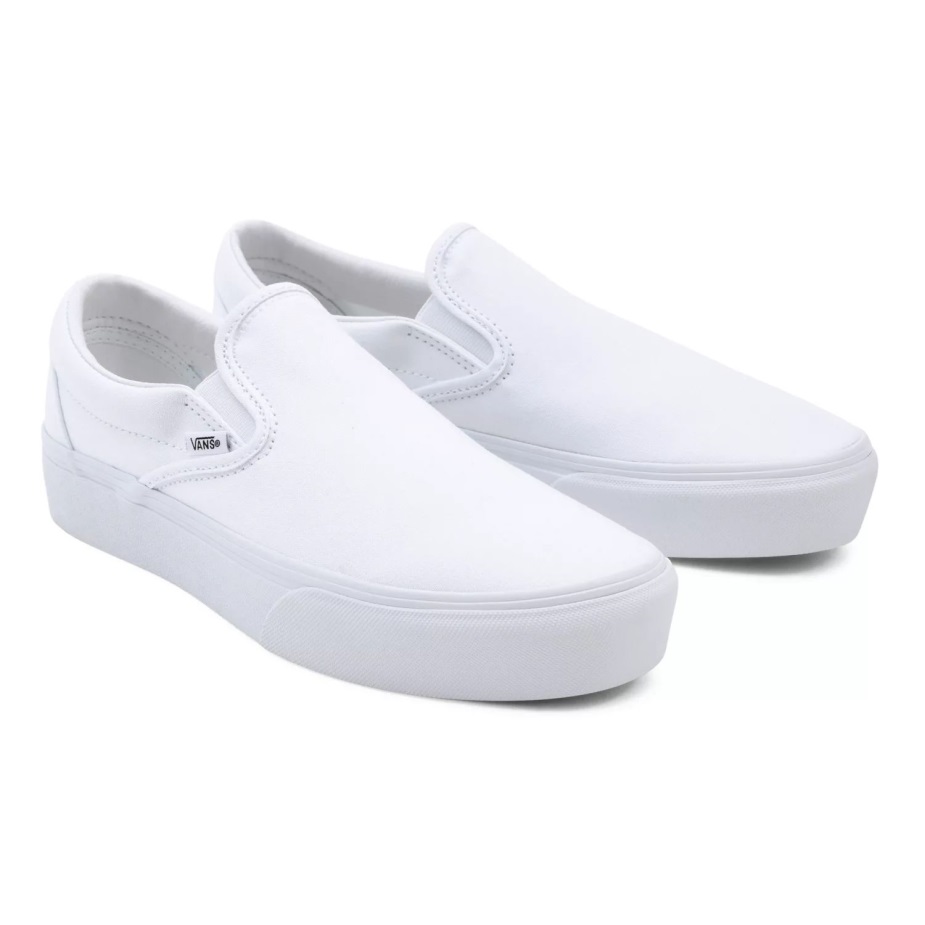 φορητά παπούτσια Slip-on πλατφόρμα λευκά