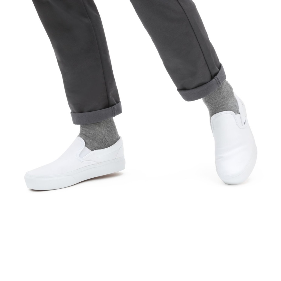 φορητά παπούτσια Slip-on πλατφόρμα λευκά