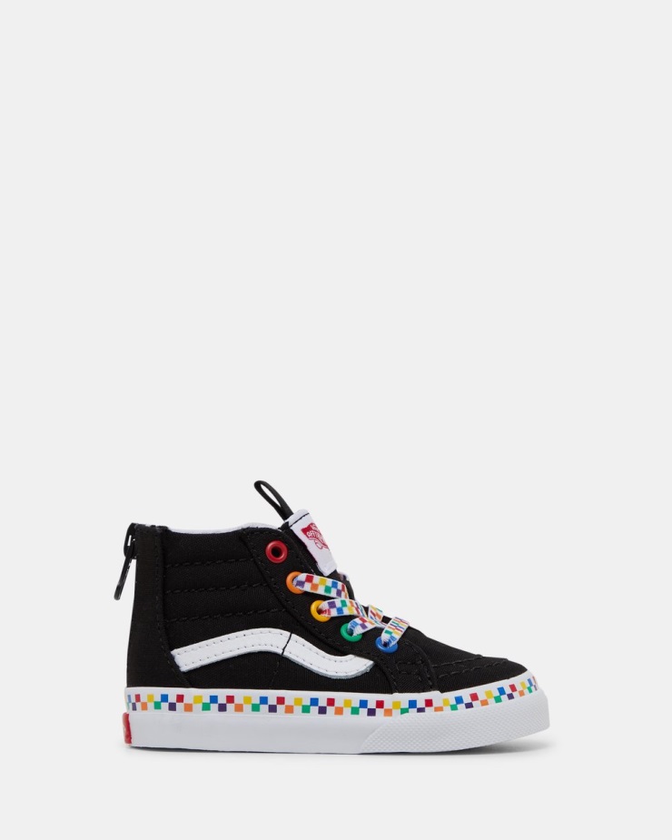φορτηγά Sk8-hi Zip Rainbow Check Infant Black-multi