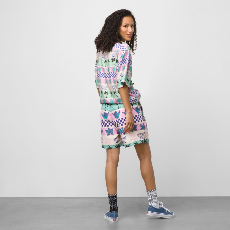 φορτηγά X ξένα πράγματα Καλιφόρνια ριγέ βόλεϊ σανίδα σορτς ροζ