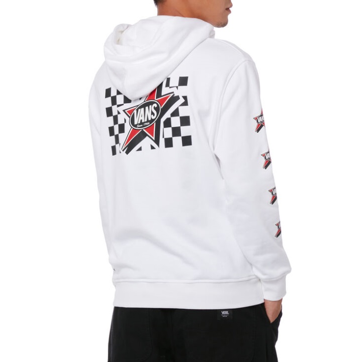 φορτηγά έναστρο πουλόβερ πούλι με κουκούλα λευκό