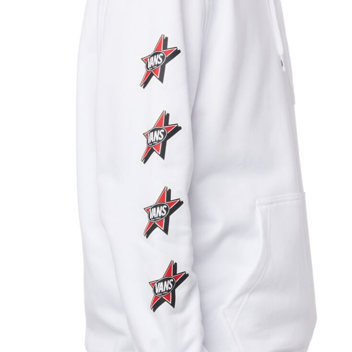 φορτηγά έναστρο πουλόβερ πούλι με κουκούλα λευκό