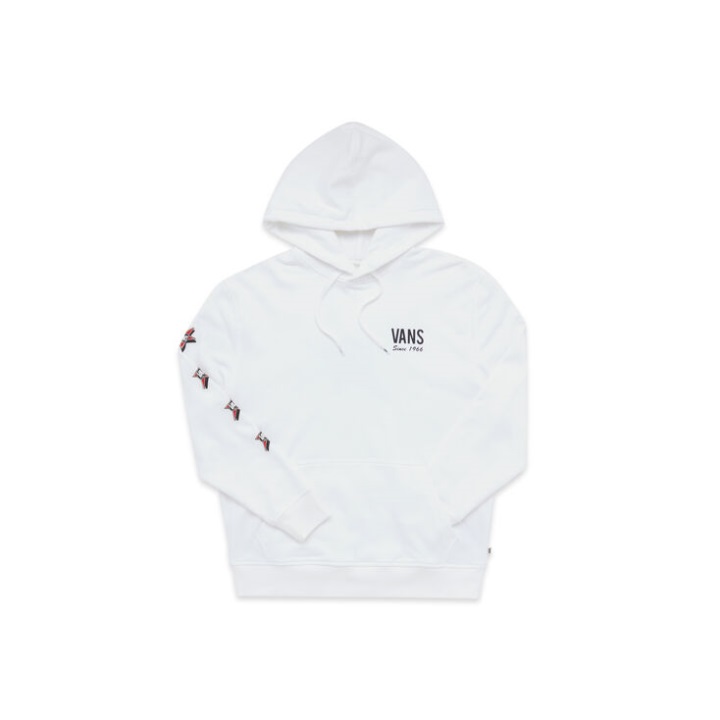 φορτηγά έναστρο πουλόβερ πούλι με κουκούλα λευκό