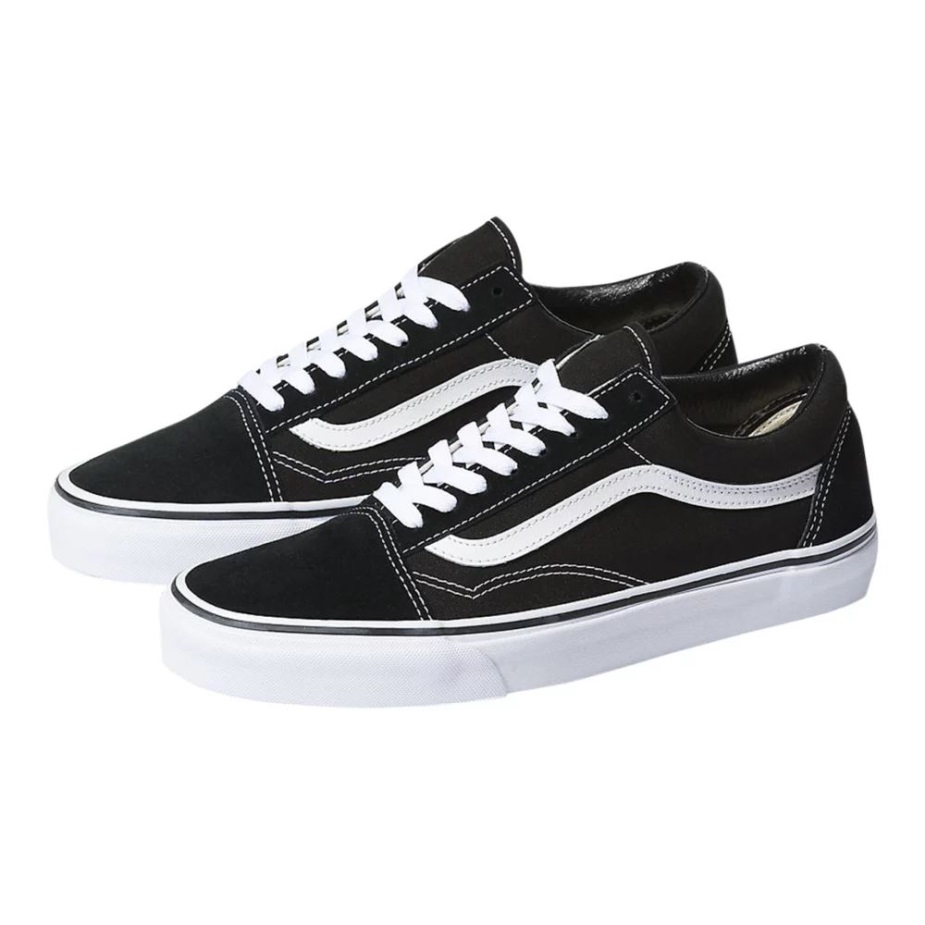 φορτηγά ανδρικά παλιά Skool Skate Sneakers Low Top Slip σε αναπνεύσιμο μαύρο