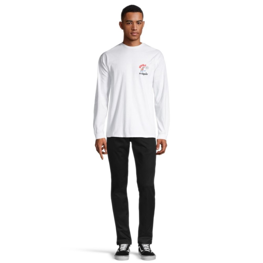 φορτηγά ανδρικό X Crayola Mail Doodle μπλουζάκι μακρυμάνικο πλήρωμα λαιμόκοψη βαμβακερό γραφικό λευκό