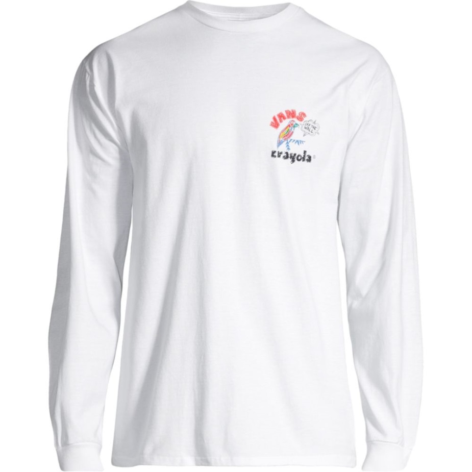 φορτηγά ανδρικό X Crayola Mail Doodle μπλουζάκι μακρυμάνικο πλήρωμα λαιμόκοψη βαμβακερό γραφικό λευκό