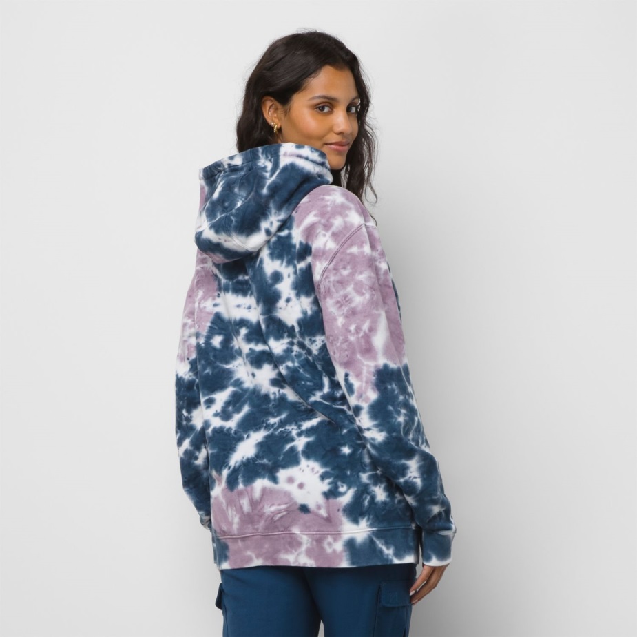 φορτηγά αντίστροφη απλικέ πουλόβερ με κουκούλα μπλε-λευκό