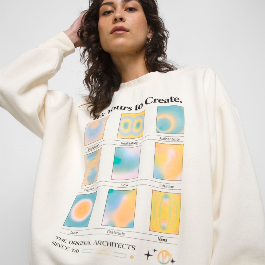 φορτηγά αύρες Slouchy πουλόβερ πλήρωμα αντίκα λευκό