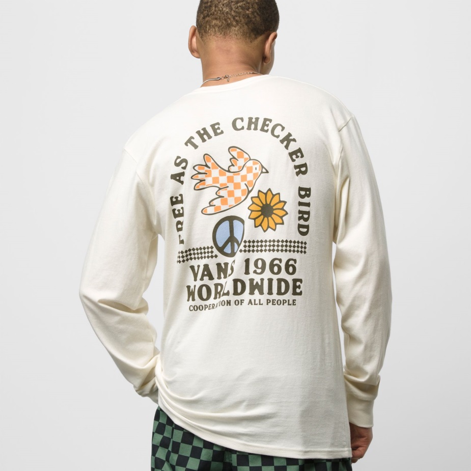 φορτηγά δωρεάν ως πούλι πούλι με μακριά μανίκια μπλουζάκι αντίκα λευκό