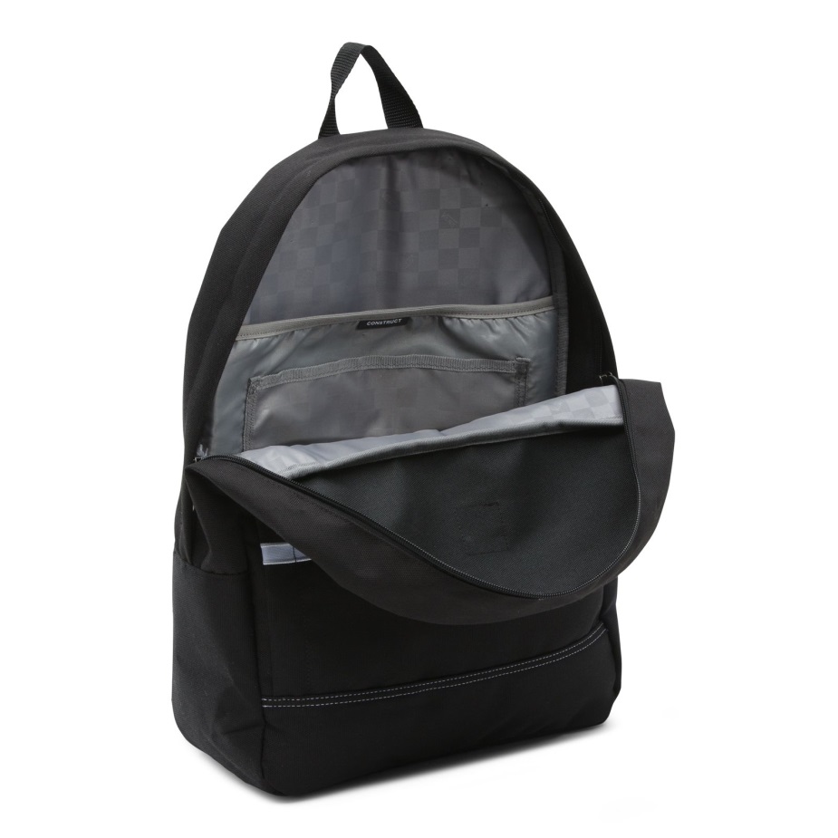 φορτηγά κατασκευάζουν σχολικό σακίδιο ασπρόμαυρων ανδρών