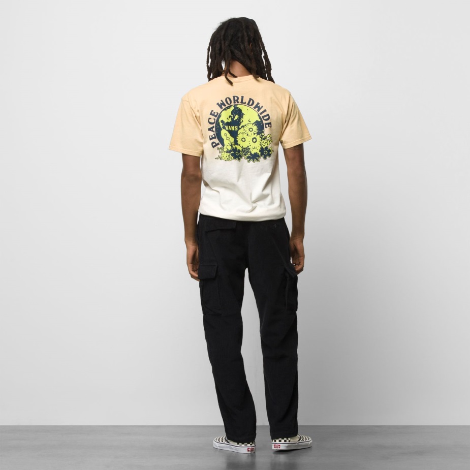 φορτηγά κοτλέ χαλαρό κωνικό παντελόνι Cargo μαύρο