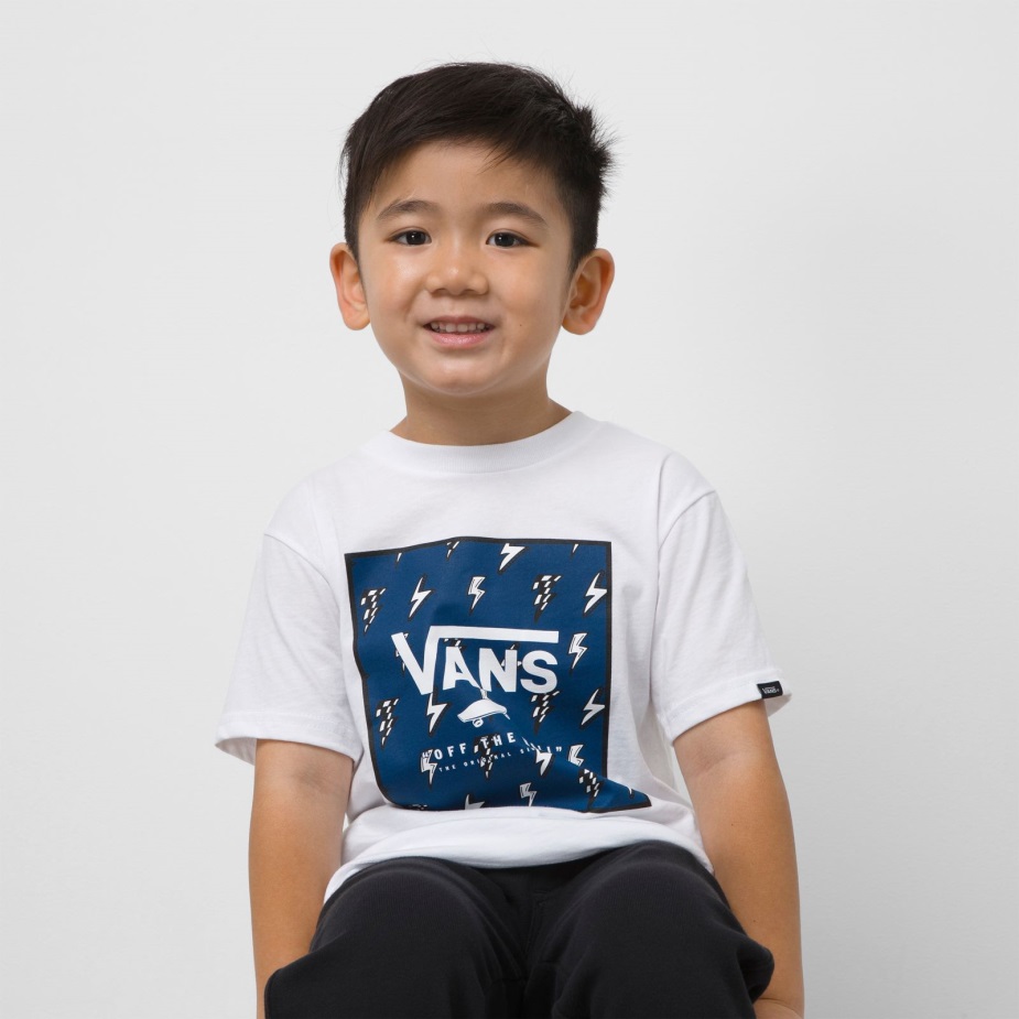 φορτηγά μικρά παιδιά κουτί εκτύπωσης μπλουζάκι λευκό-αληθινό μπλε