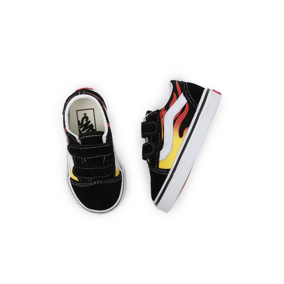 φορτηγά νήπιο φλόγα παλιά Skool V παπούτσια (1-4 ετών) μαύρα