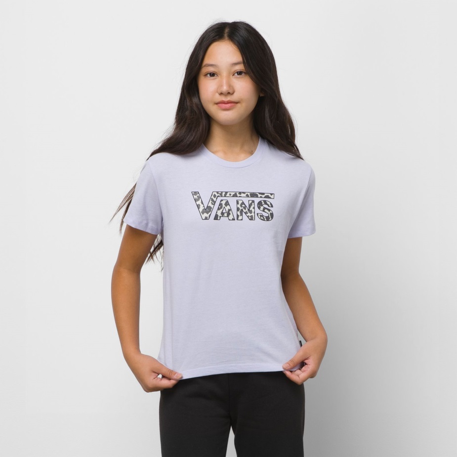 φορτηγά παιδιά χιονισμένο λεοπάρ πλήρωμα μπλουζάκι μωβ ουρανό