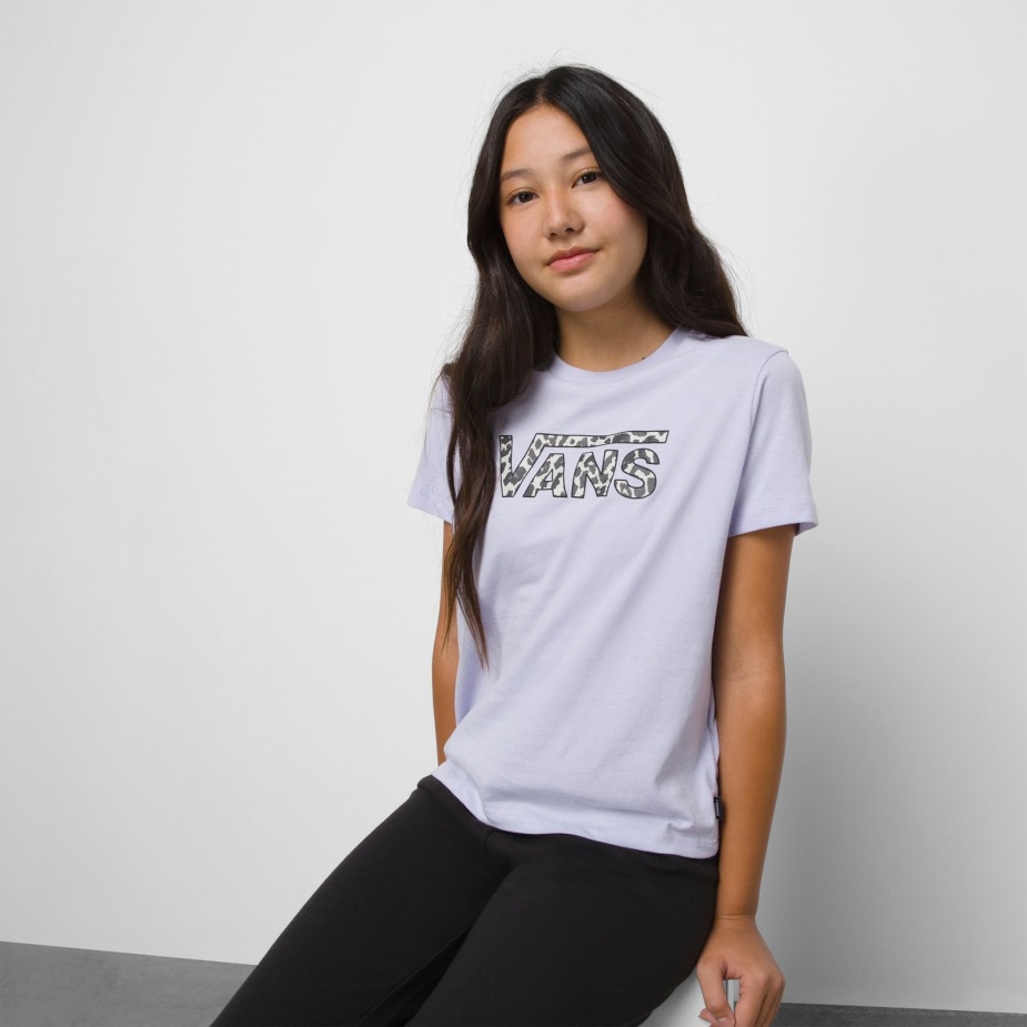 φορτηγά παιδιά χιονισμένο λεοπάρ πλήρωμα μπλουζάκι μωβ ουρανό