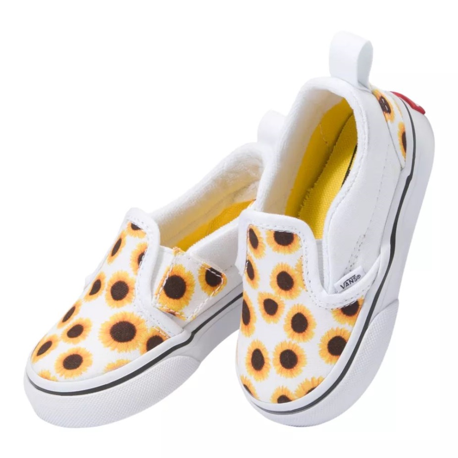 φορτηγά παιδικά νήπια V παπούτσια Skate Sneakers για κορίτσια Slip σε Velcro ηλίανθος κίτρινο-αληθινό λευκό