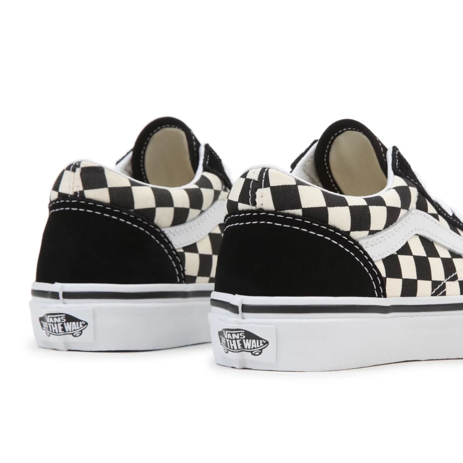 φορτηγά παιδικά πρωτογενή Check παλιά παπούτσια Skool (4-8 ετών) μαύρο-άσπρο