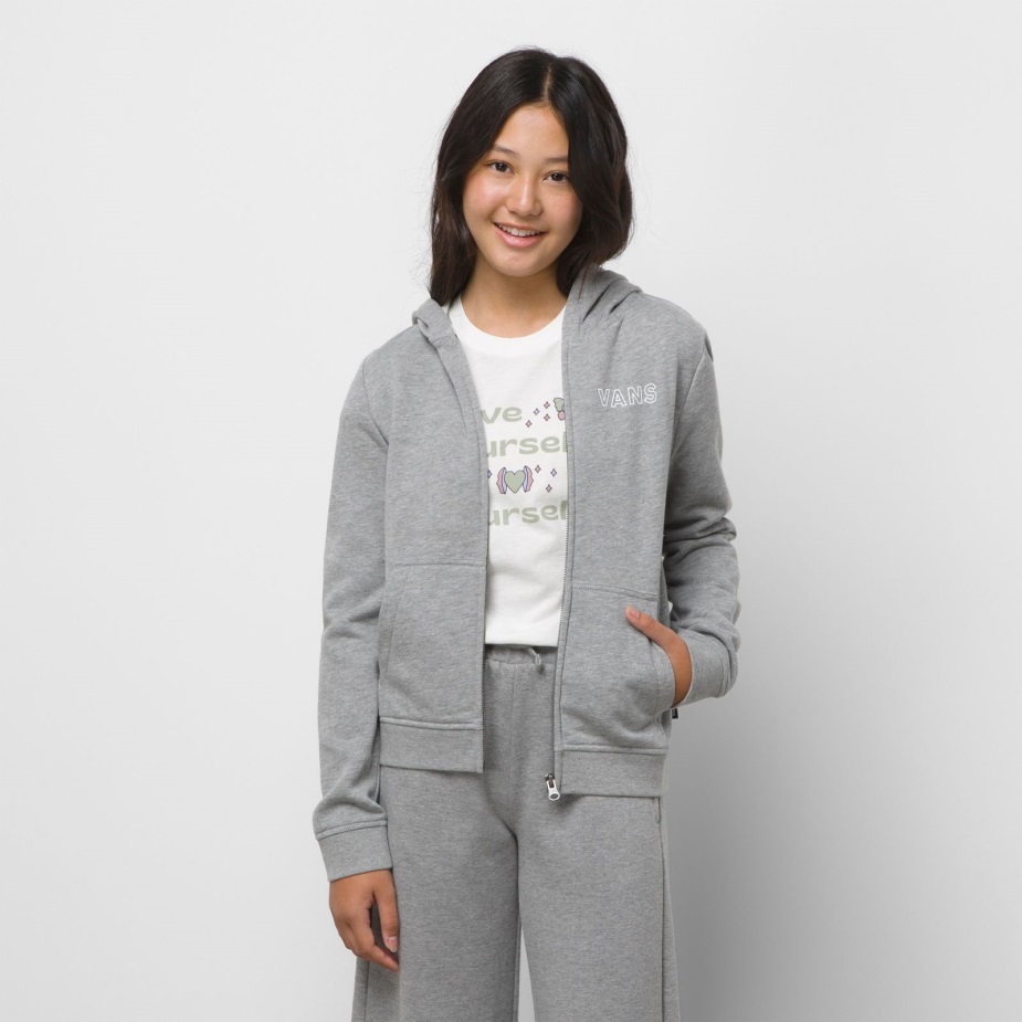 φορτηγά παιδική σφαίρα ριγέ φερμουάρ Hoodie γκρι ερείκη