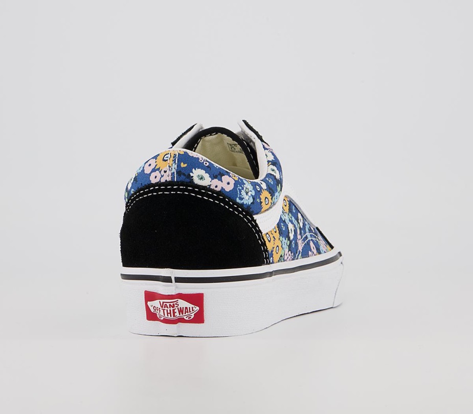 φορτηγά παλιά Skool Trainers Floral μαύρο λευκό