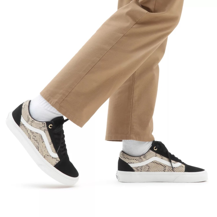 φορτηγά παλιά Skool παπούτσια μαύρο-μπεζ