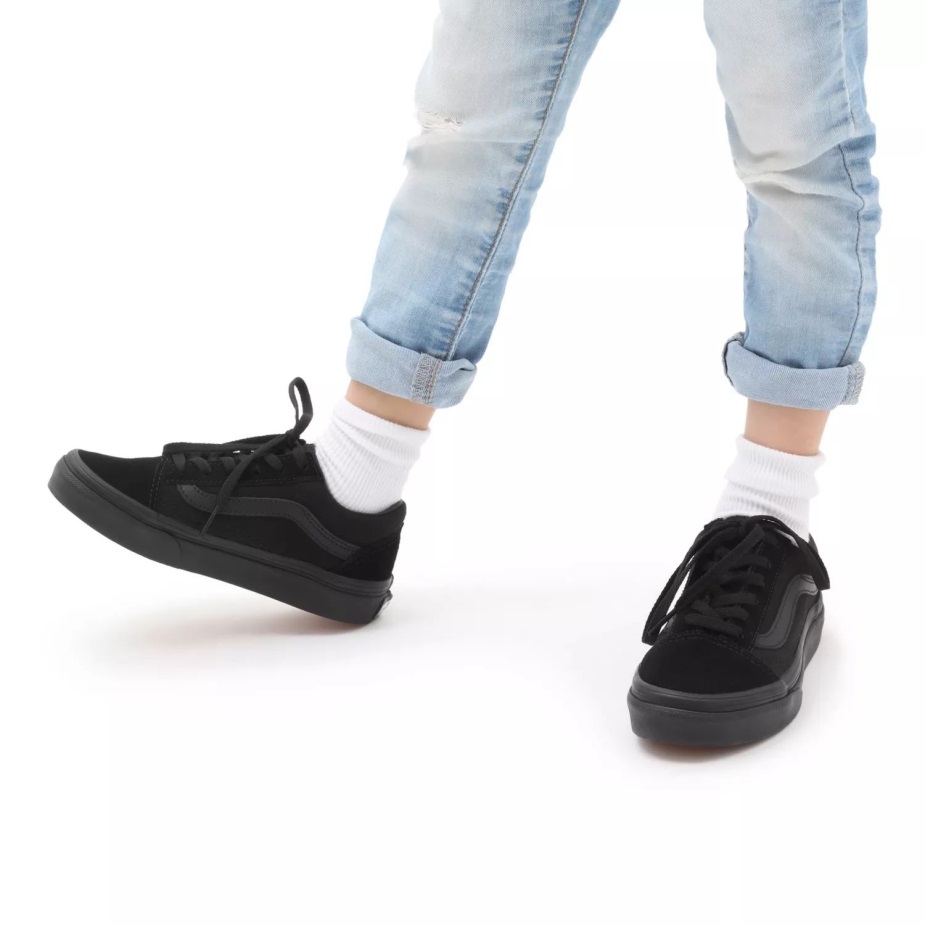 φορτηγά παλιά Skool παπούτσια παιδικά (4-8 ετών) μαύρα