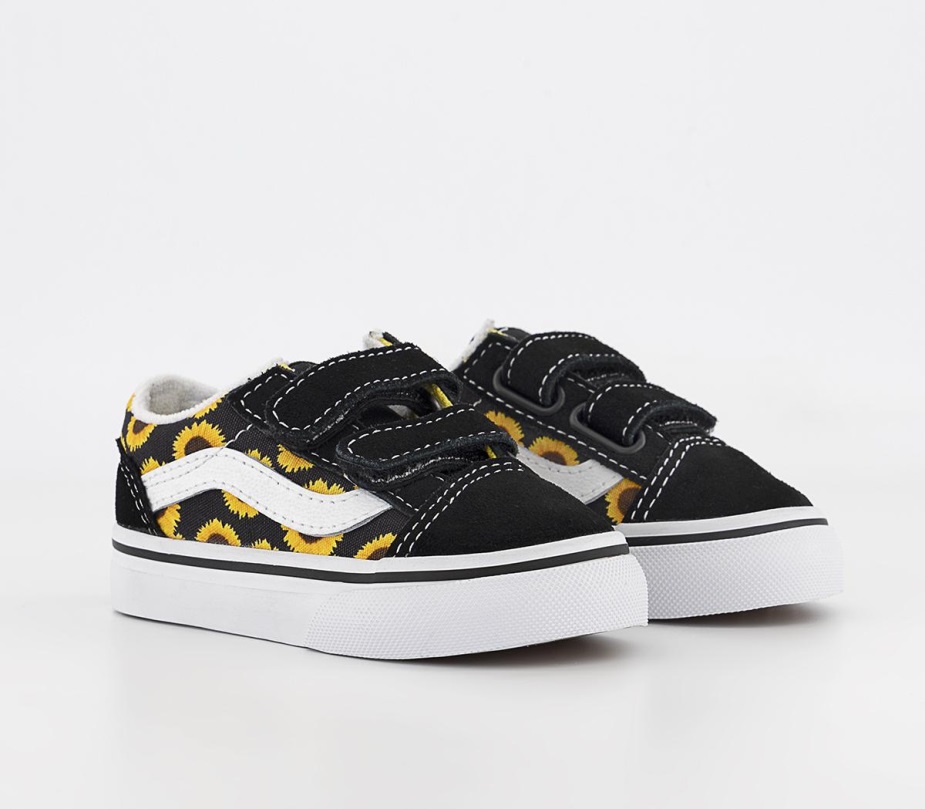 φορτηγά παλιό Skool εκπαιδευτές νηπίων ηλίανθος μαύρο κίτρινο