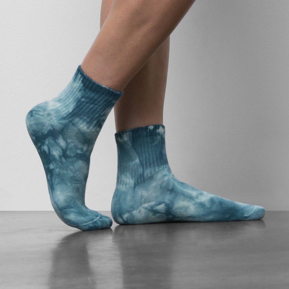 φορτηγά πλυμένα με μισό πλήρωμα κάλτσα 65-10 βαθύ Teal-marshmallow