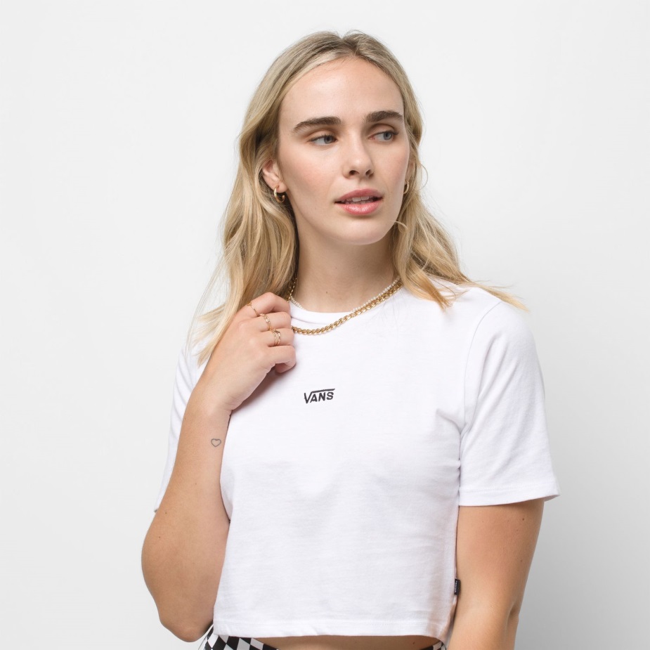 φορτηγά που πετούν V Crop Crew Sport Tee λευκό