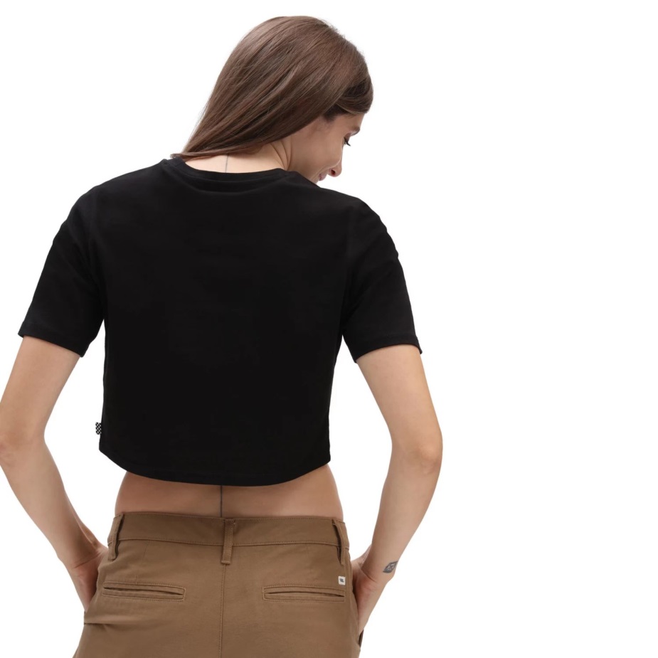 φορτηγά που πετούν V Crop Crew Sport Tee μαύρες γυναίκες