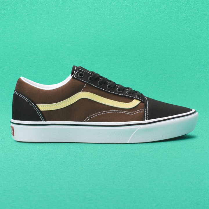 φορτηγά τριών τόνων Comfycush παλιό Skool μαύρο-βροχή τύμπανο-κρεμ χρυσό