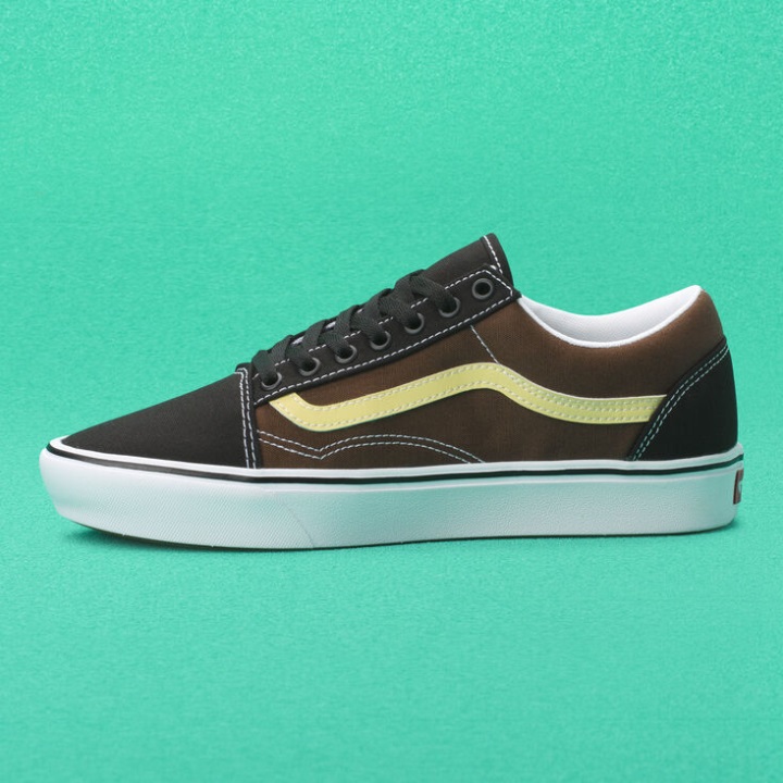 φορτηγά τριών τόνων Comfycush παλιό Skool μαύρο-βροχή τύμπανο-κρεμ χρυσό