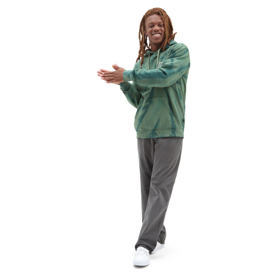 φορτηγά ψηλού τύπου γραβάτα βαφή πουλόβερ με κουκούλα πράσινο