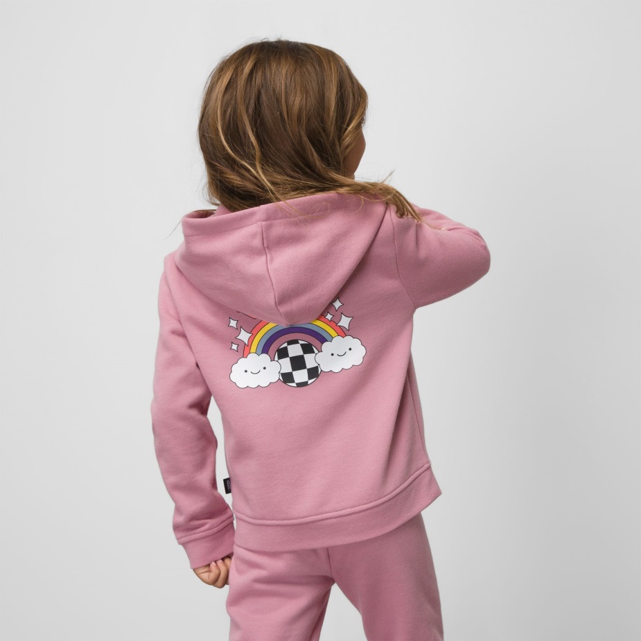 φορτηγάκια παιδάκια χαρούμενος φιόγκος με κουκούλα λιλά με φερμουάρ