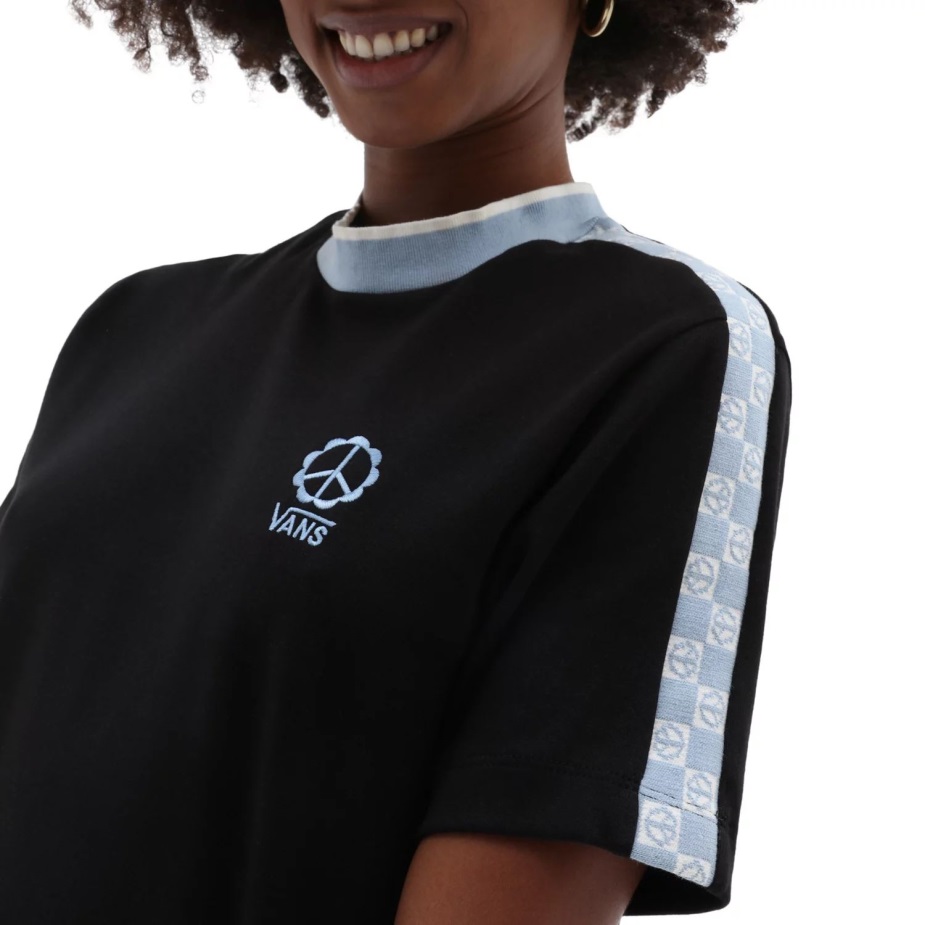 φόρεμα σκακιέρας ειρήνης Vans μαύρο